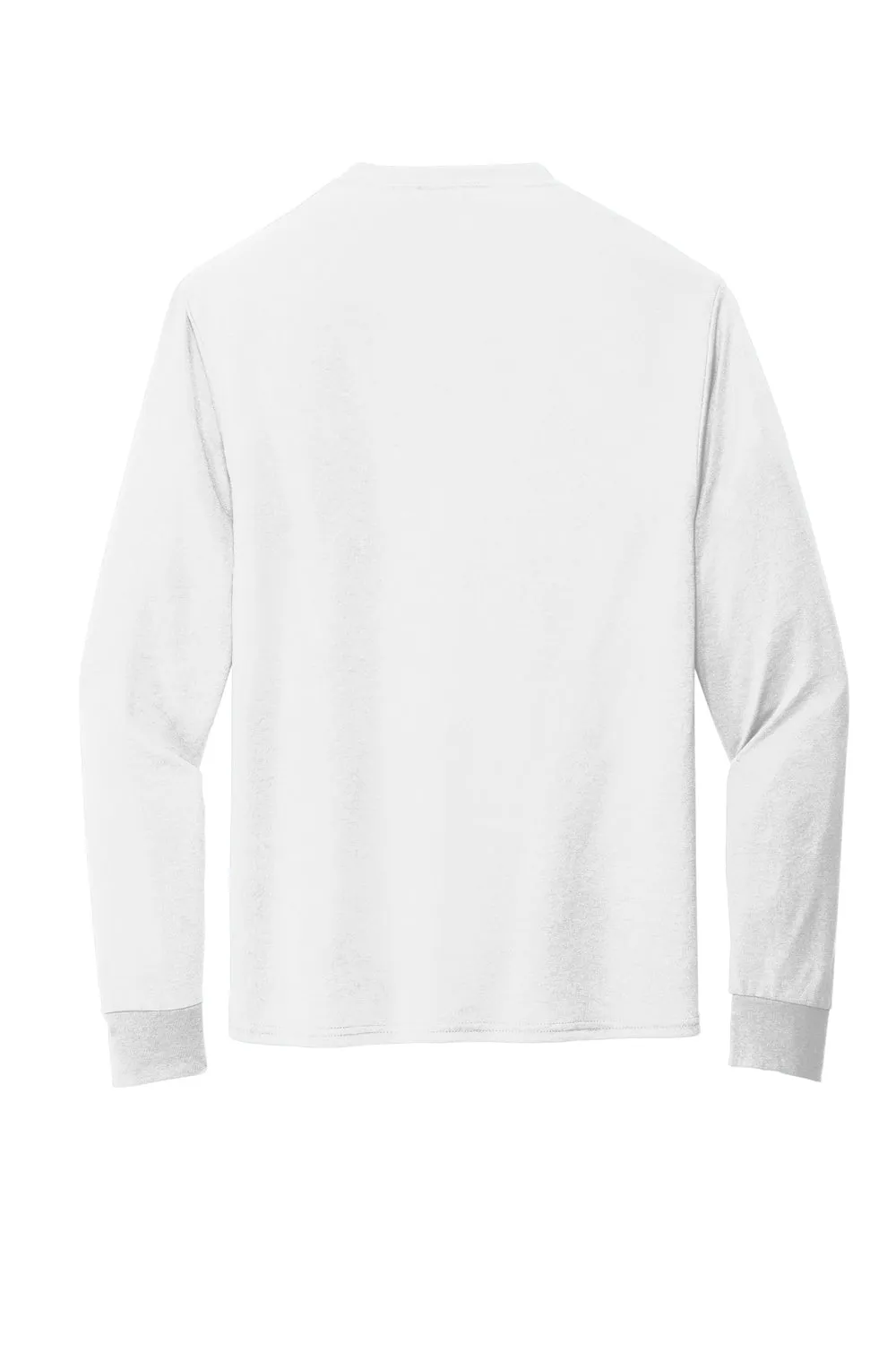 Jerzees Mens Dri-Power Moisture Wicking Long Sleeve Crewneck T-Shirt - White