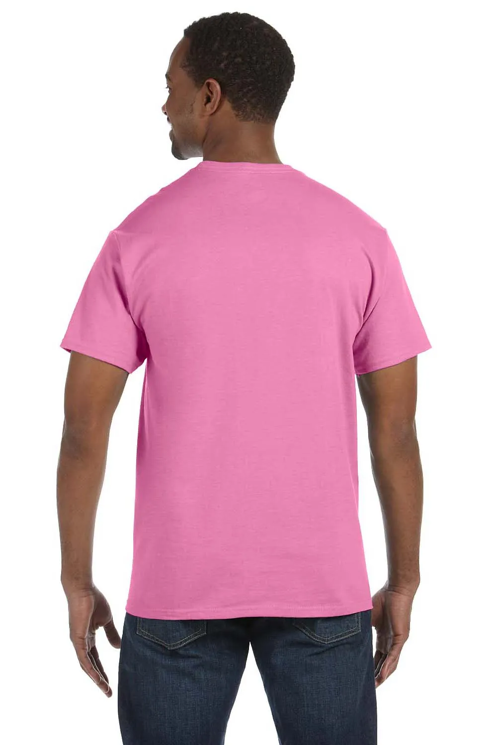 Jerzees Mens Dri-Power Moisture Wicking Short Sleeve Crewneck T-Shirt - Azalea Pink