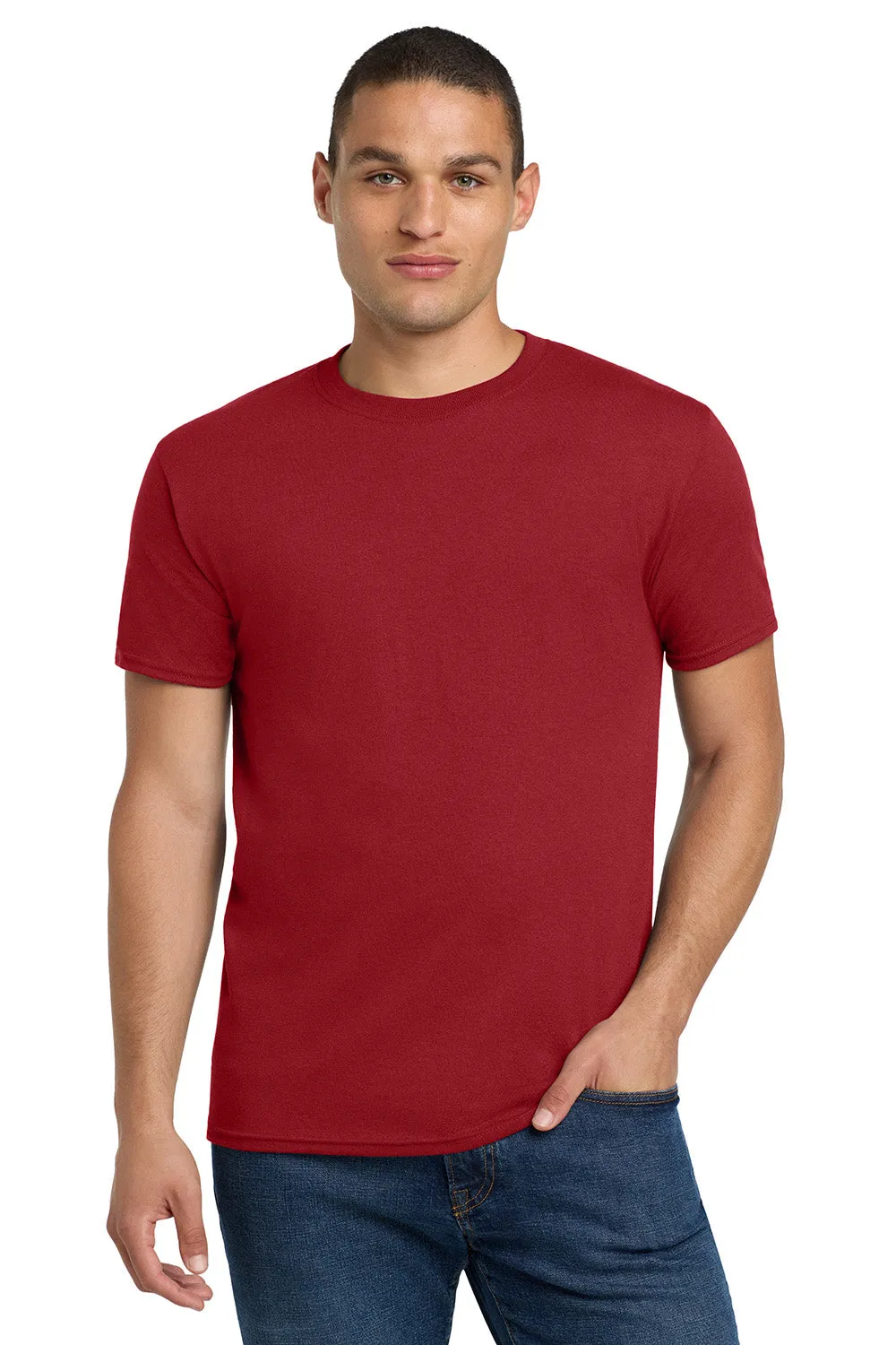 Jerzees Mens Dri-Power Moisture Wicking Short Sleeve Crewneck T-Shirt - Crimson Red