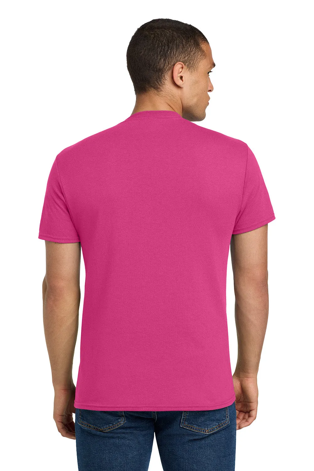 Jerzees Mens Dri-Power Moisture Wicking Short Sleeve Crewneck T-Shirt - Cyber Pink