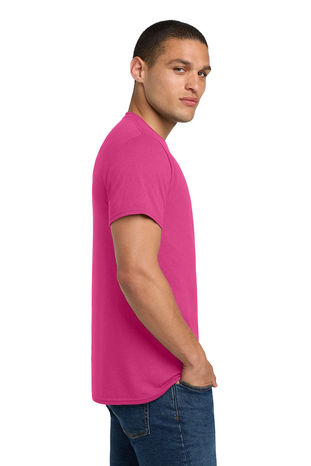 Jerzees Mens Dri-Power Moisture Wicking Short Sleeve Crewneck T-Shirt - Cyber Pink