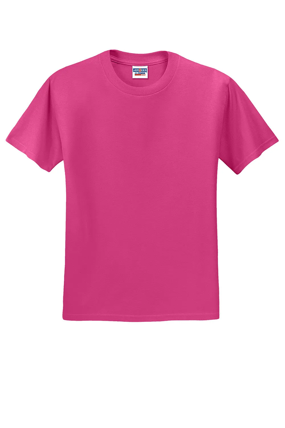 Jerzees Mens Dri-Power Moisture Wicking Short Sleeve Crewneck T-Shirt - Cyber Pink