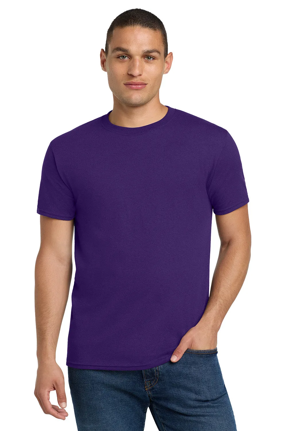Jerzees Mens Dri-Power Moisture Wicking Short Sleeve Crewneck T-Shirt - Deep Purple