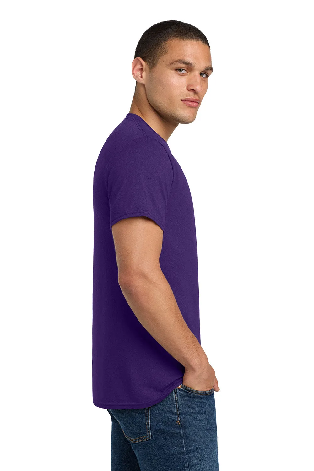 Jerzees Mens Dri-Power Moisture Wicking Short Sleeve Crewneck T-Shirt - Deep Purple