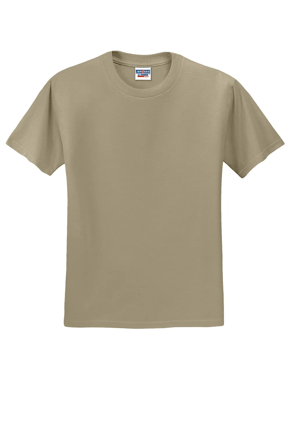 Jerzees Mens Dri-Power Moisture Wicking Short Sleeve Crewneck T-Shirt - Khaki Brown