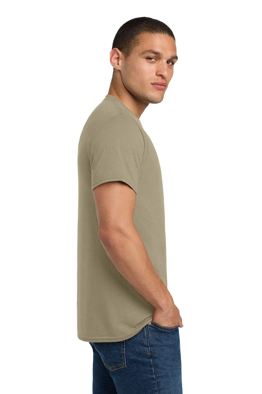 Jerzees Mens Dri-Power Moisture Wicking Short Sleeve Crewneck T-Shirt - Khaki Brown