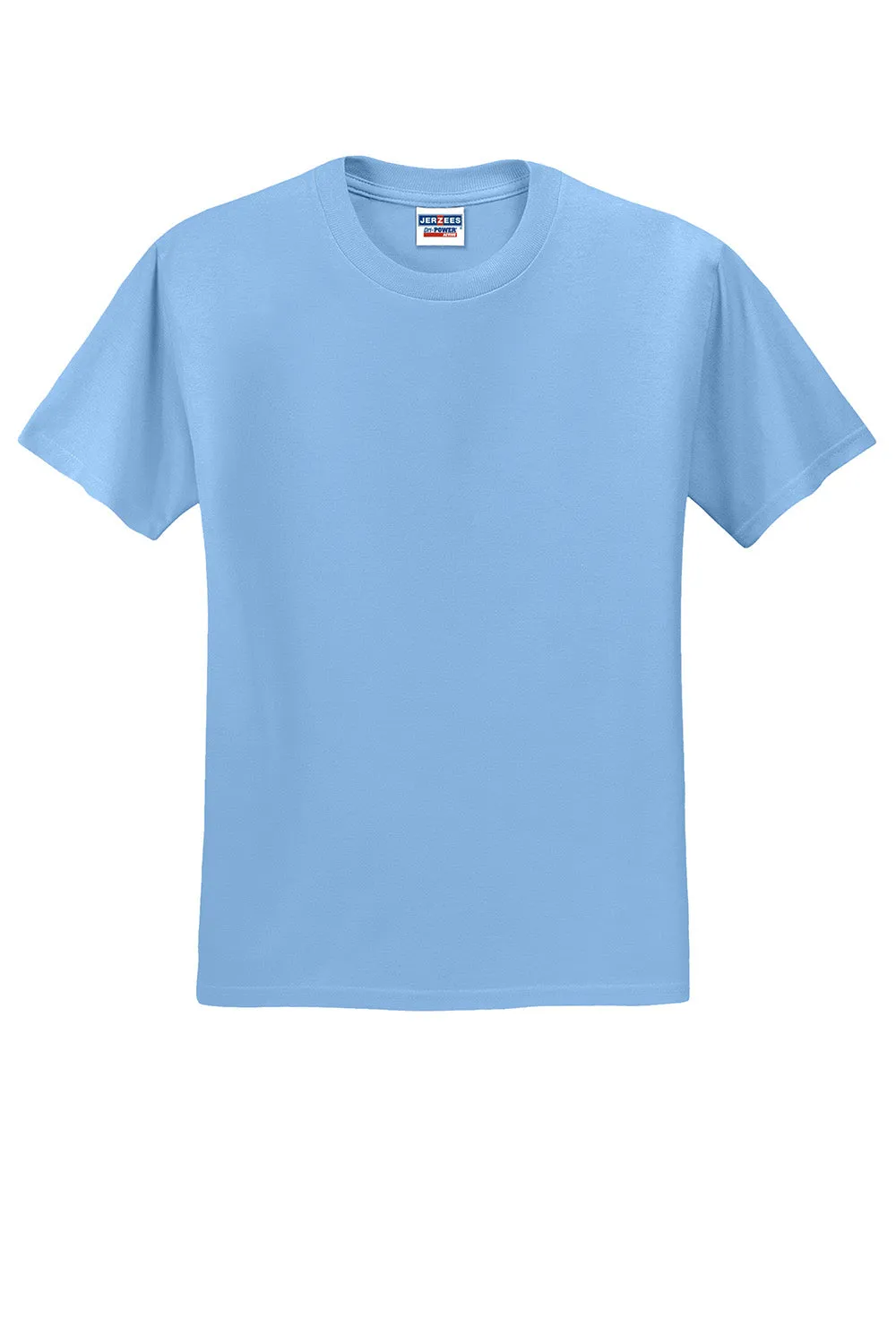 Jerzees Mens Dri-Power Moisture Wicking Short Sleeve Crewneck T-Shirt - Light Blue