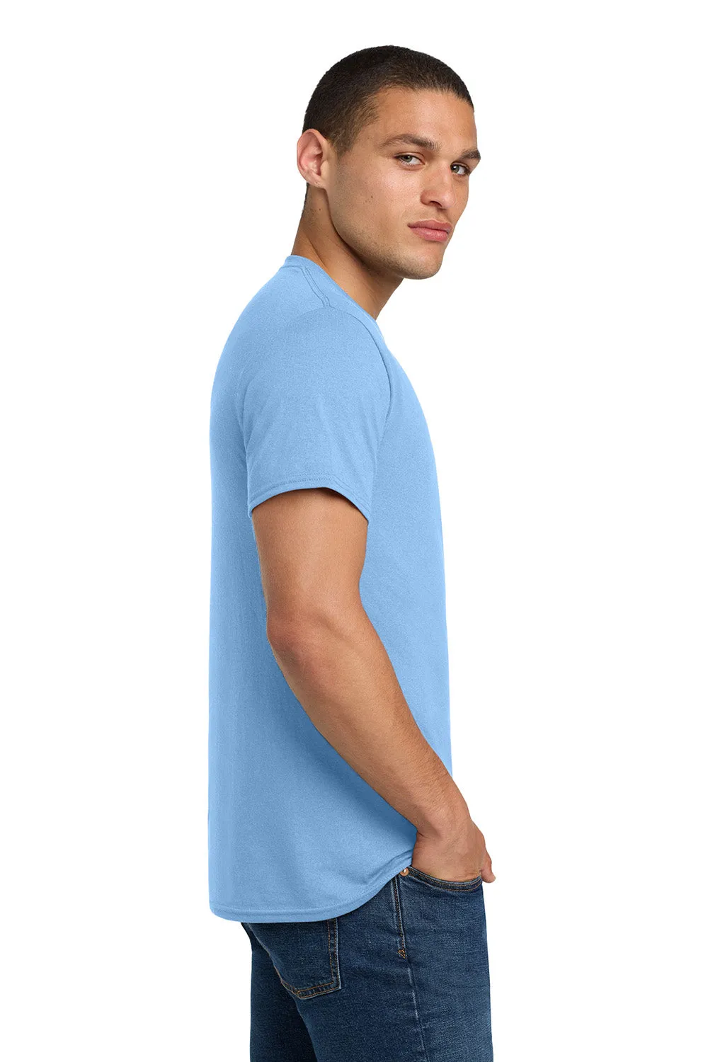 Jerzees Mens Dri-Power Moisture Wicking Short Sleeve Crewneck T-Shirt - Light Blue