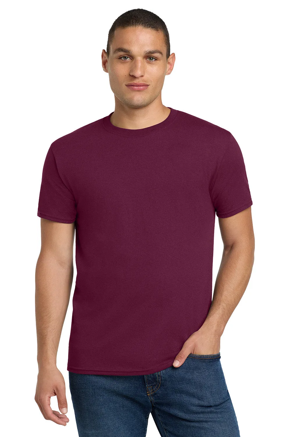 Jerzees Mens Dri-Power Moisture Wicking Short Sleeve Crewneck T-Shirt - Maroon