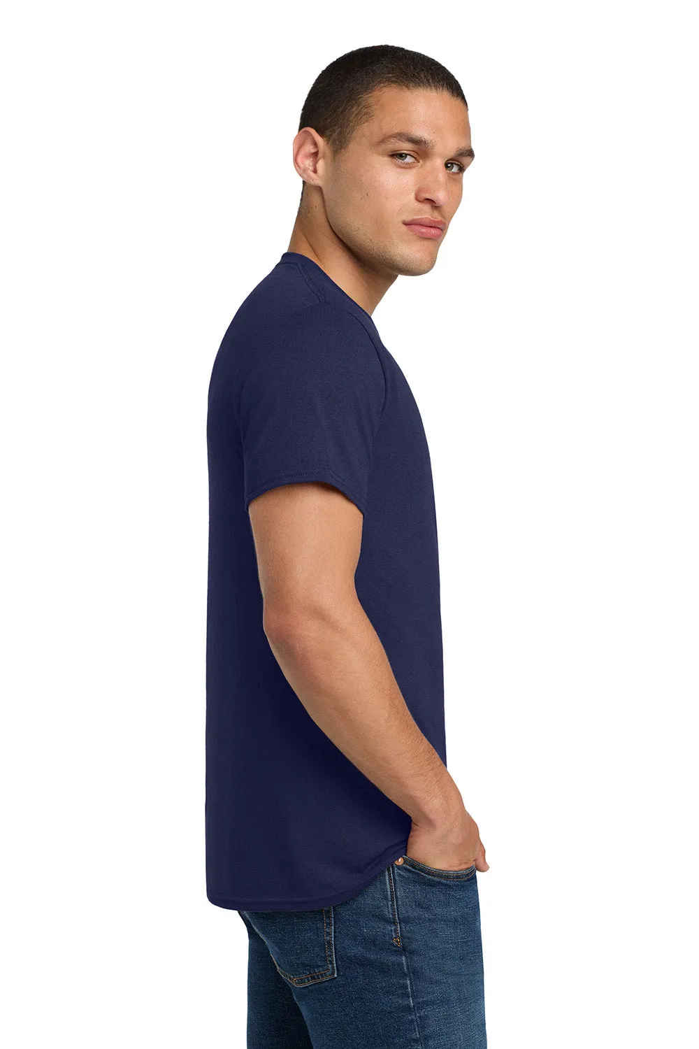 Jerzees Mens Dri-Power Moisture Wicking Short Sleeve Crewneck T-Shirt - Navy Blue