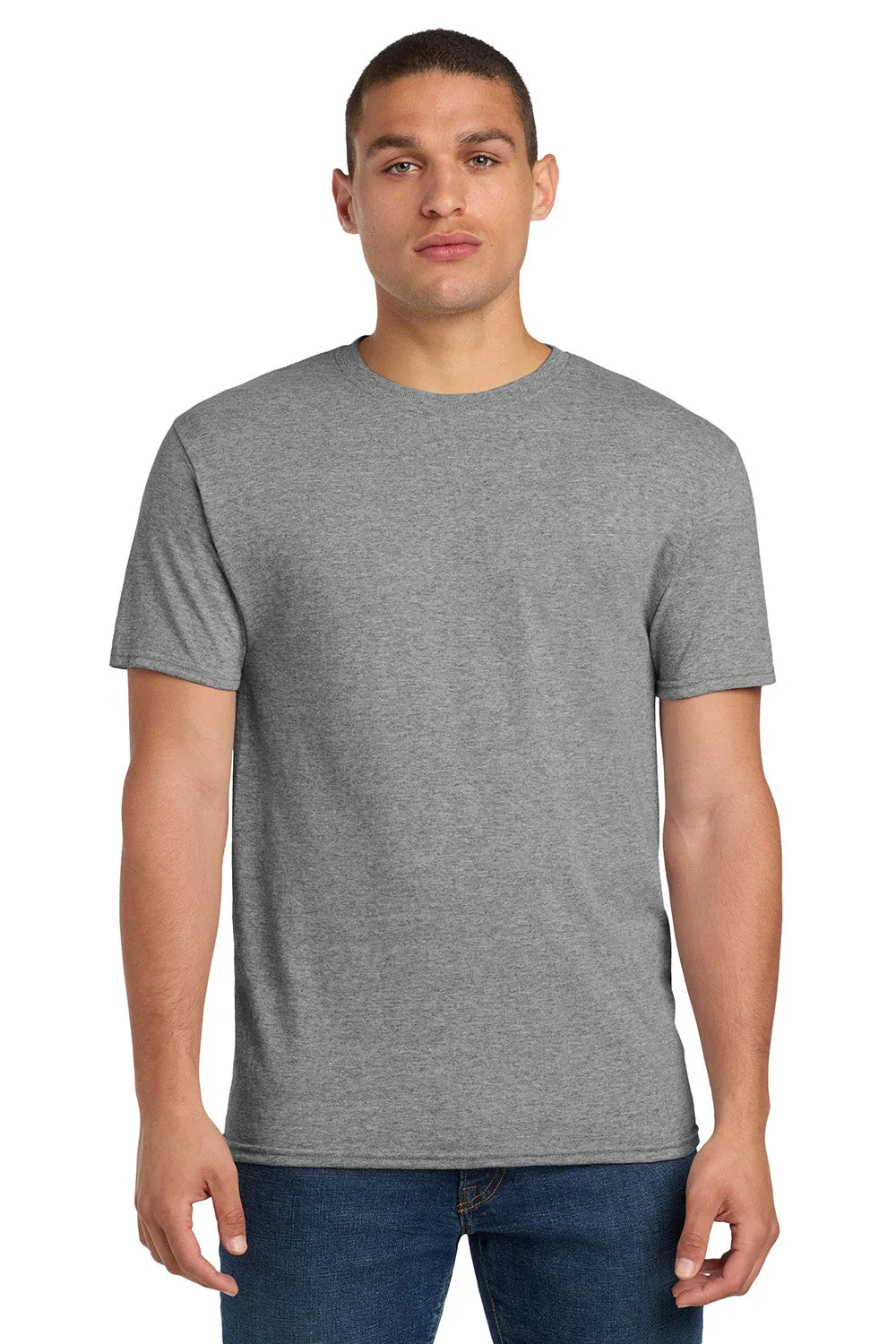 Jerzees Mens Dri-Power Moisture Wicking Short Sleeve Crewneck T-Shirt - Oxford Grey