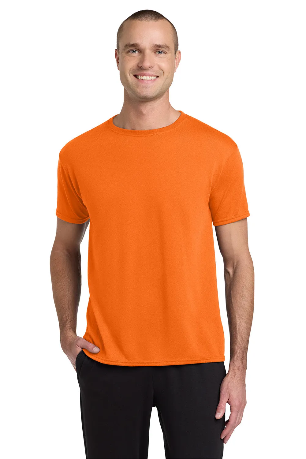 Jerzees Mens Dri-Power Moisture Wicking Short Sleeve Crewneck T-Shirt - Safety Orange