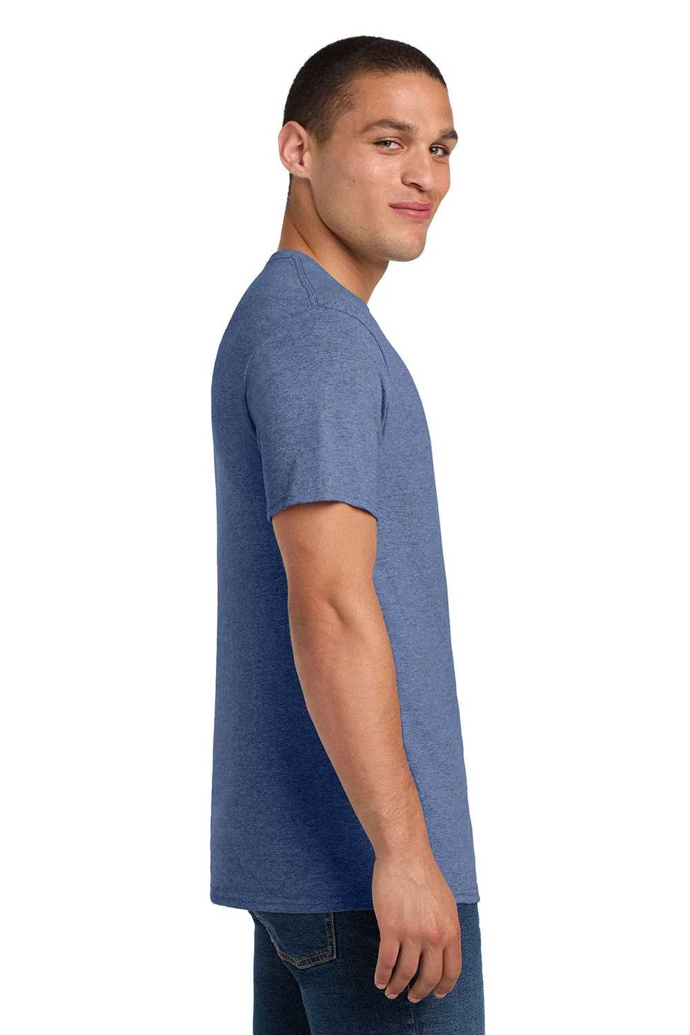 Jerzees Mens Dri-Power Moisture Wicking Short Sleeve Crewneck T-Shirt - Vintage Heather Blue