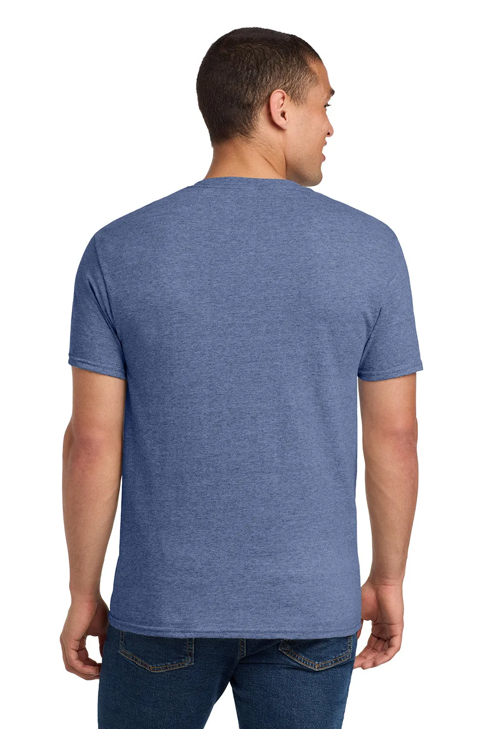 Jerzees Mens Dri-Power Moisture Wicking Short Sleeve Crewneck T-Shirt - Vintage Heather Blue