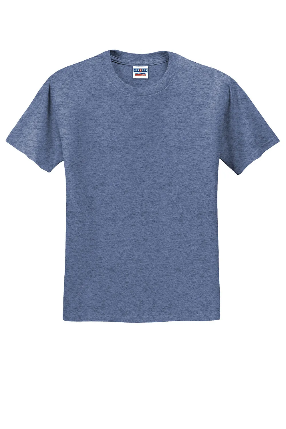 Jerzees Mens Dri-Power Moisture Wicking Short Sleeve Crewneck T-Shirt - Vintage Heather Blue