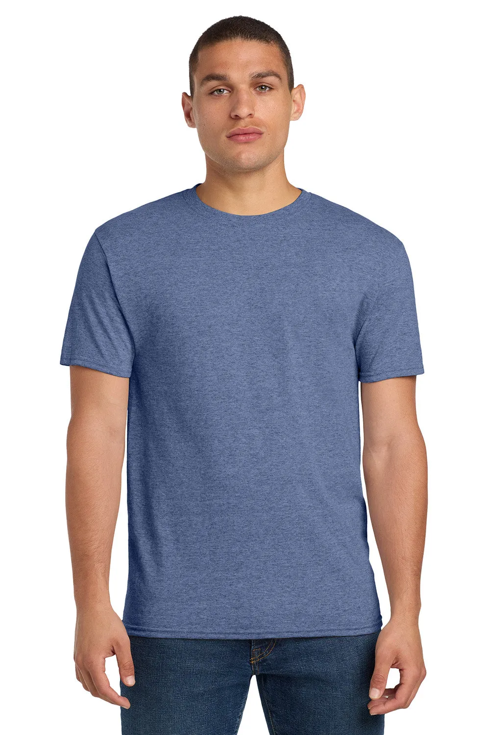 Jerzees Mens Dri-Power Moisture Wicking Short Sleeve Crewneck T-Shirt - Vintage Heather Blue