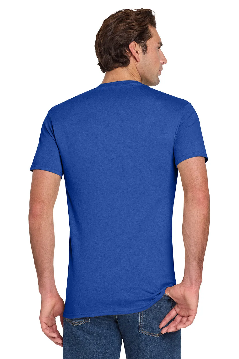 Jerzees Mens Dri-Power Moisture Wicking Short Sleeve Crewneck T-Shirt w/ Pocket - Royal Blue