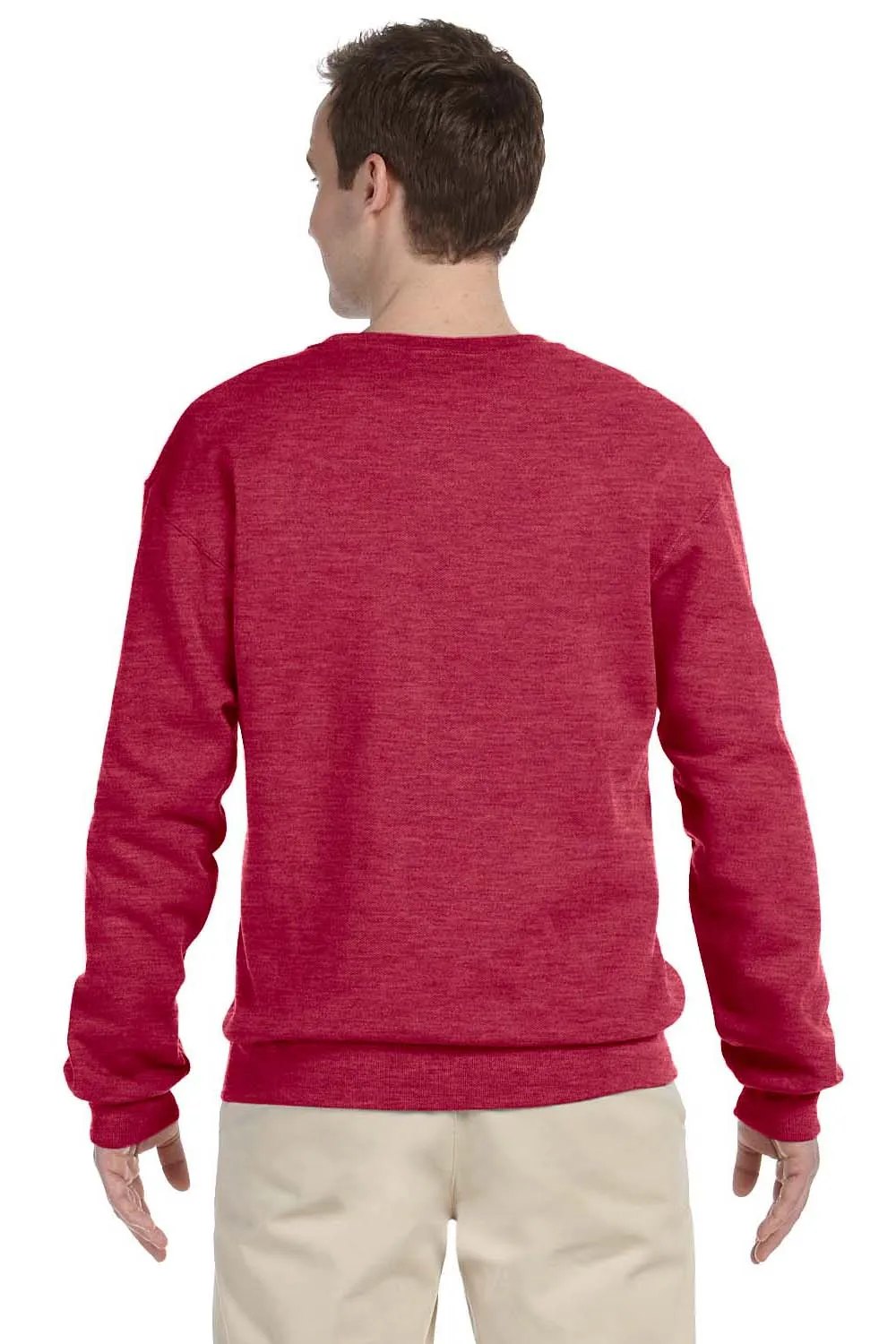 Jerzees Mens NuBlend Fleece Crewneck Sweatshirt - Vintage Heather Red