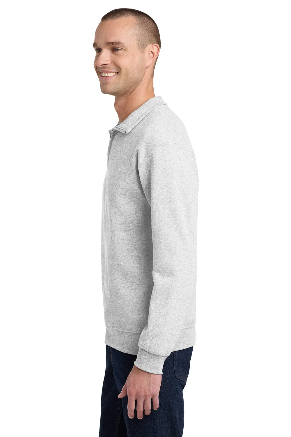 Jerzees Mens NuBlend Pill Resistant Fleece 1/4 Zip Sweatshirt - Ash Grey