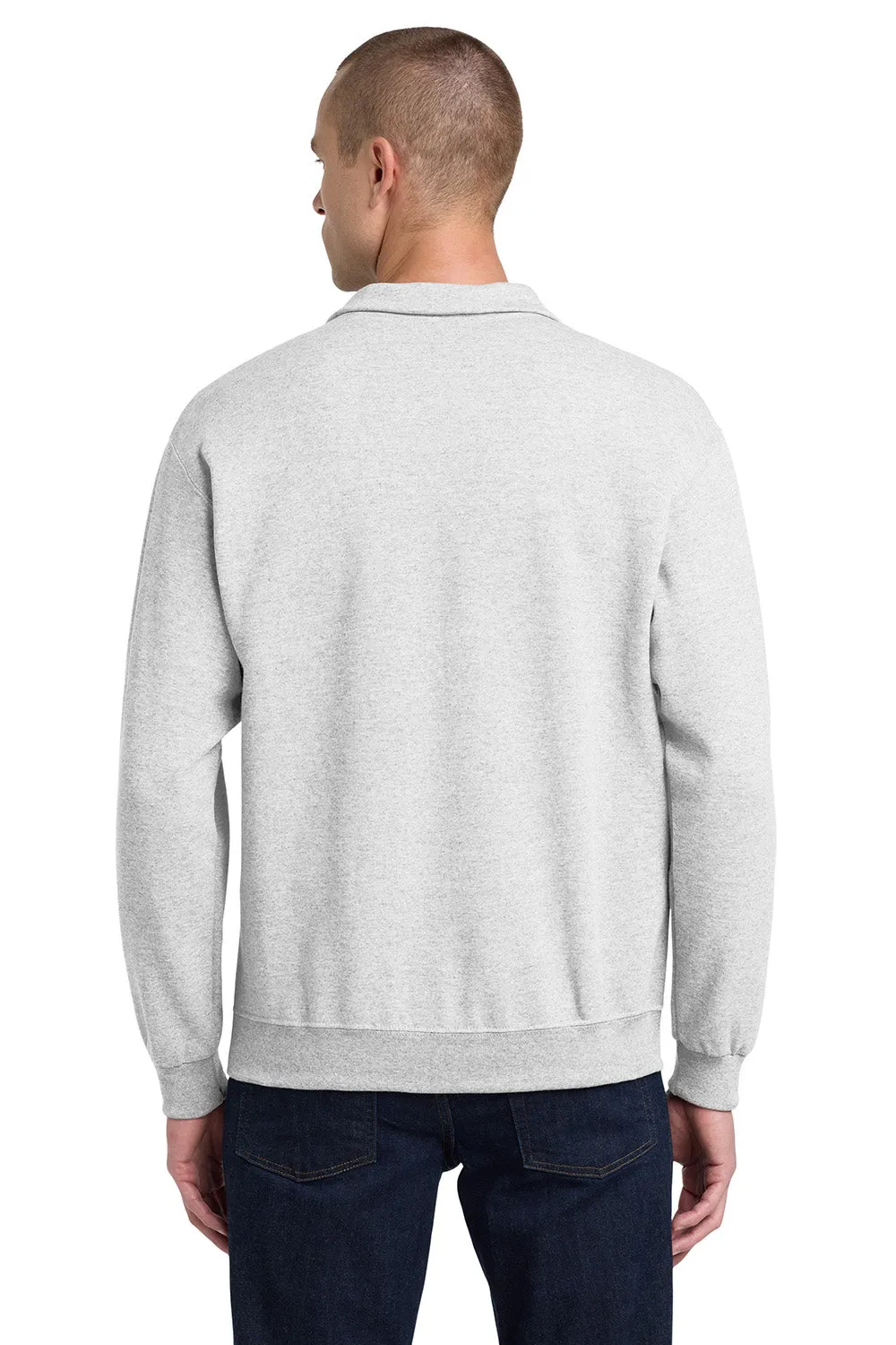 Jerzees Mens NuBlend Pill Resistant Fleece 1/4 Zip Sweatshirt - Ash Grey