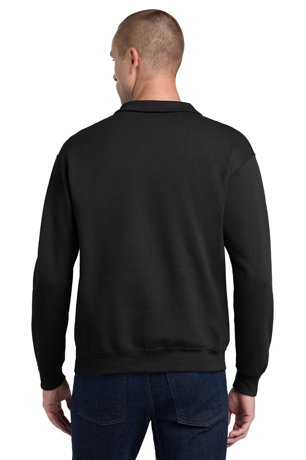 Jerzees Mens NuBlend Pill Resistant Fleece 1/4 Zip Sweatshirt - Black