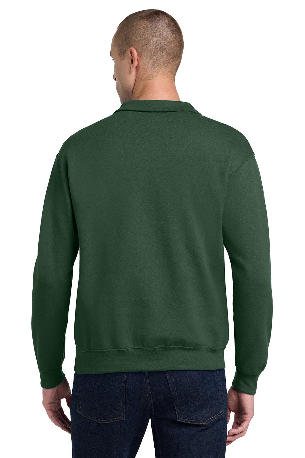 Jerzees Mens NuBlend Pill Resistant Fleece 1/4 Zip Sweatshirt - Forest Green