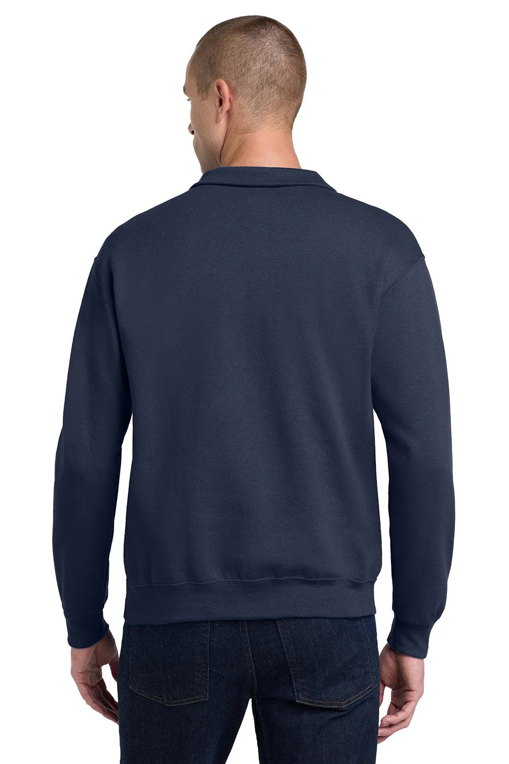 Jerzees Mens NuBlend Pill Resistant Fleece 1/4 Zip Sweatshirt - Navy Blue