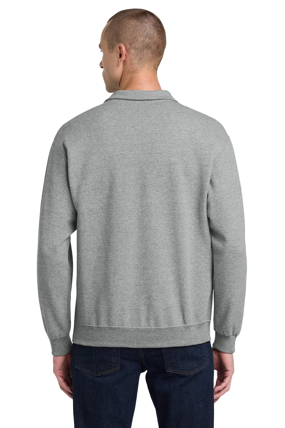 Jerzees Mens NuBlend Pill Resistant Fleece 1/4 Zip Sweatshirt - Oxford Grey