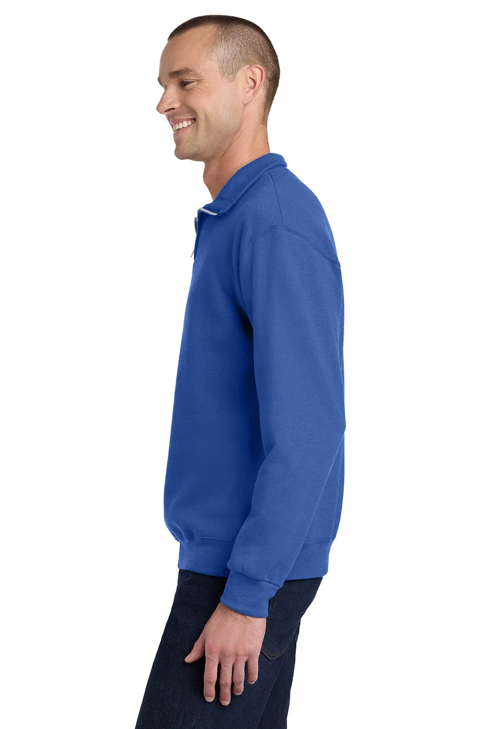 Jerzees Mens NuBlend Pill Resistant Fleece 1/4 Zip Sweatshirt - Royal Blue