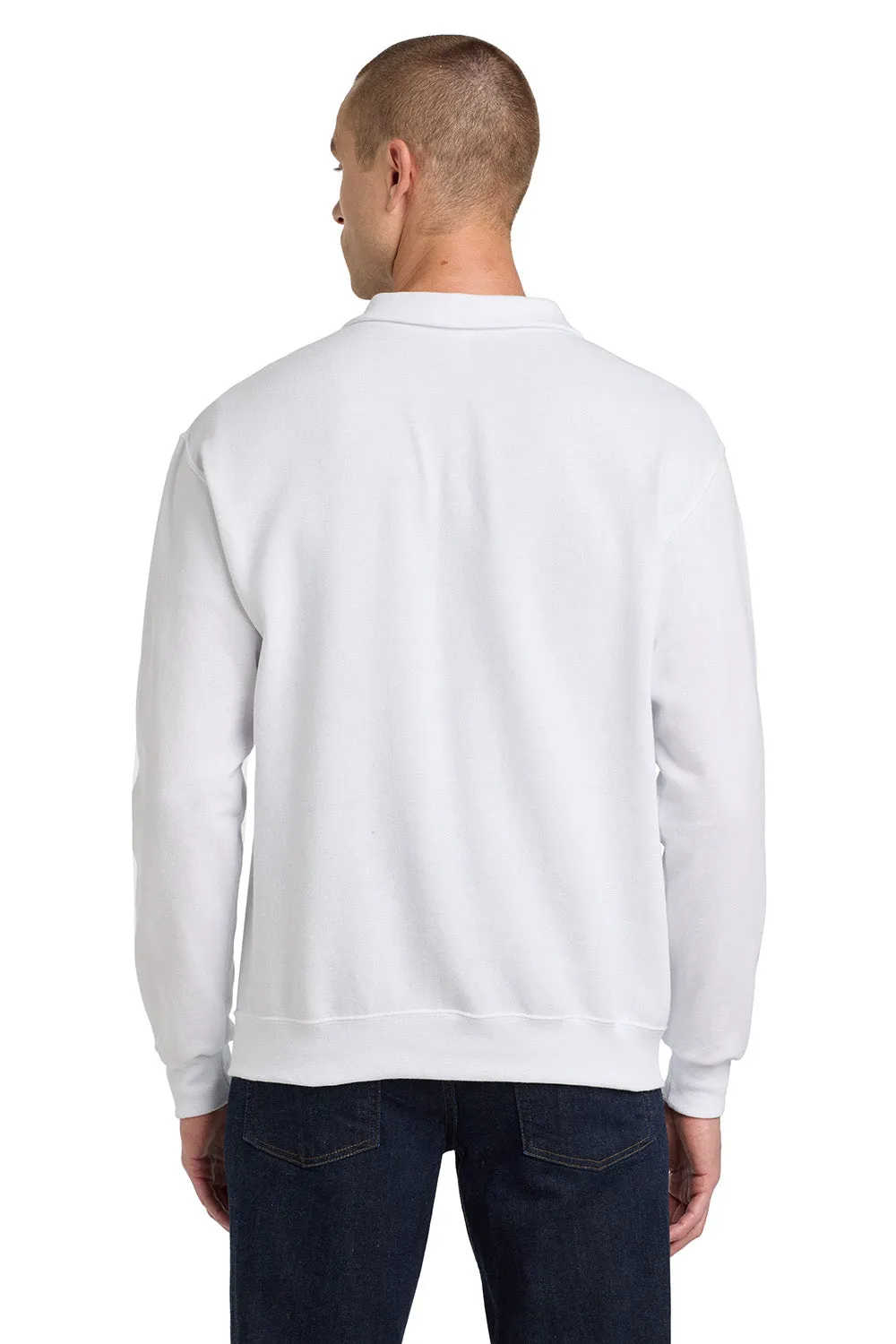 Jerzees Mens NuBlend Pill Resistant Fleece 1/4 Zip Sweatshirt - White