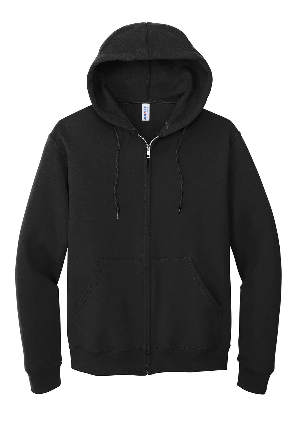 Jerzees Mens NuBlend Pill Resistant Fleece Full Zip Hooded Sweatshirt Hoodie w/ Pockets - Black