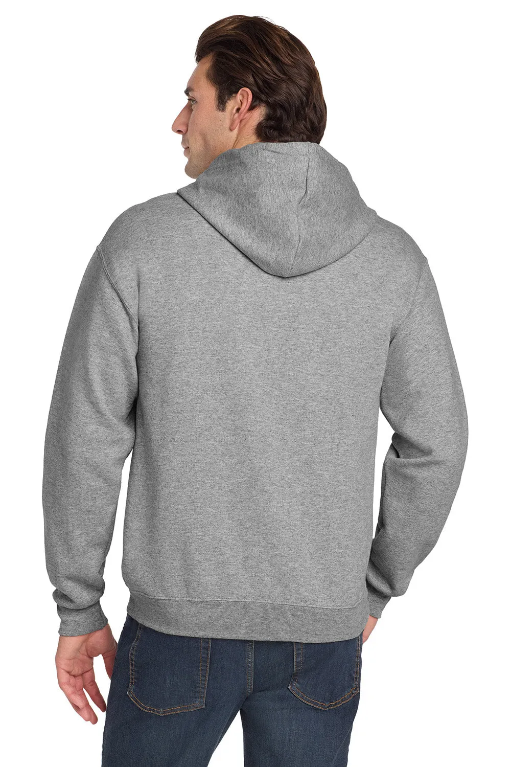 Jerzees Mens NuBlend Pill Resistant Fleece Full Zip Hooded Sweatshirt Hoodie w/ Pockets - Oxford Grey