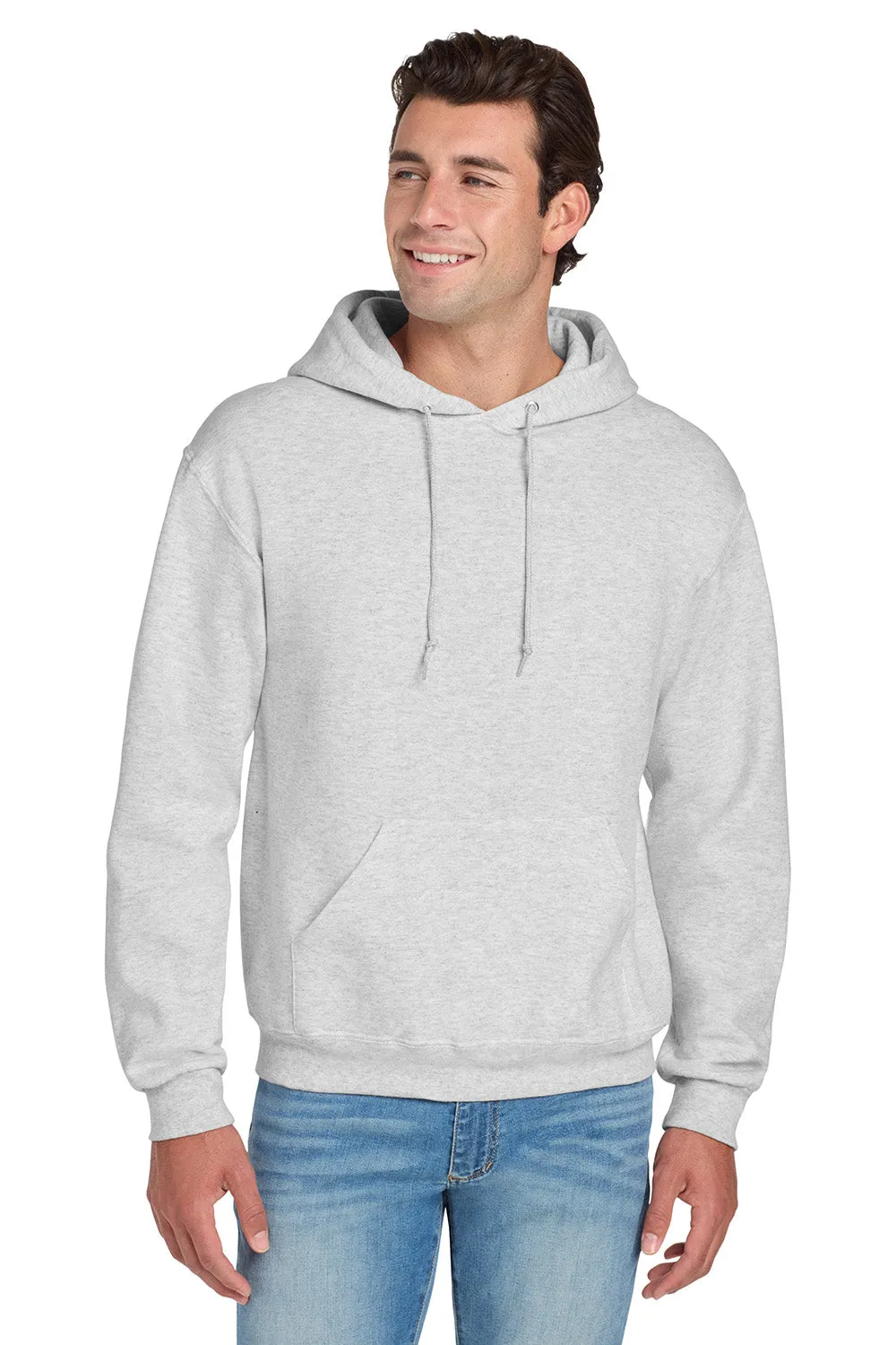 Jerzees Mens NuBlend Pill Resistant Fleece Hooded Sweatshirt Hoodie w/ Pouch Pocket - Ash Grey