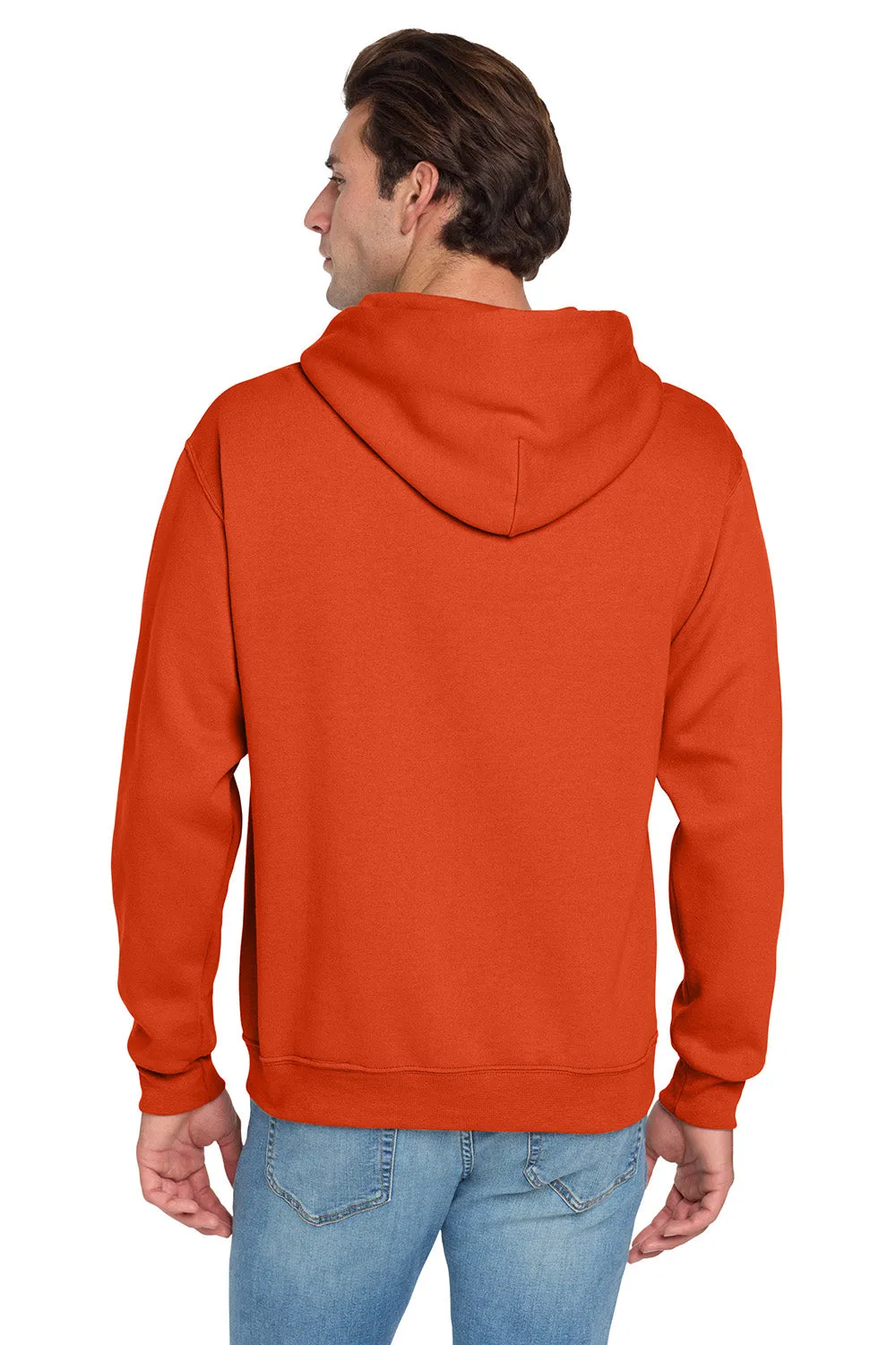 Jerzees Mens NuBlend Pill Resistant Fleece Hooded Sweatshirt Hoodie w/ Pouch Pocket - Burnt Orange