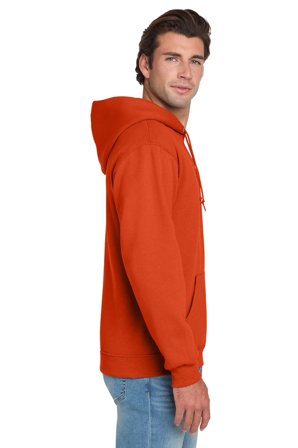 Jerzees Mens NuBlend Pill Resistant Fleece Hooded Sweatshirt Hoodie w/ Pouch Pocket - Burnt Orange