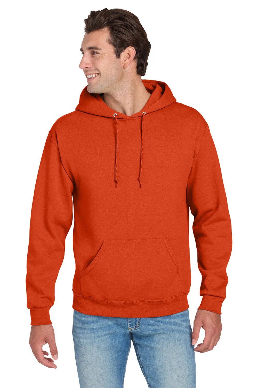 Jerzees Mens NuBlend Pill Resistant Fleece Hooded Sweatshirt Hoodie w/ Pouch Pocket - Burnt Orange