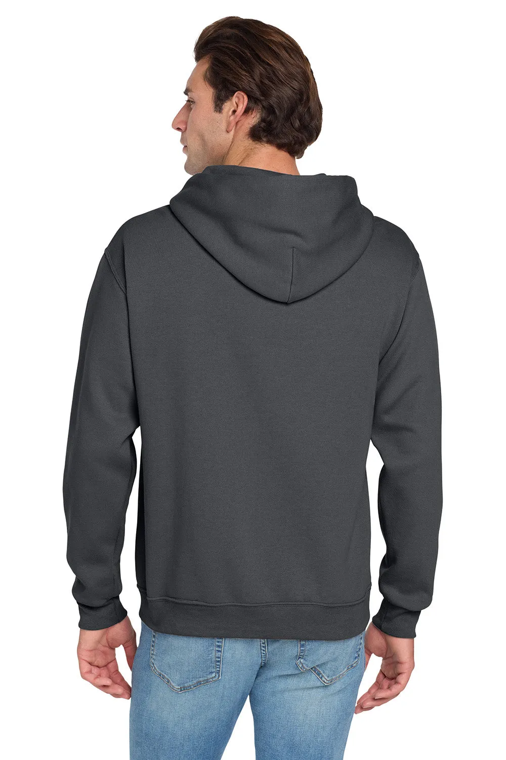 Jerzees Mens NuBlend Pill Resistant Fleece Hooded Sweatshirt Hoodie w/ Pouch Pocket - Charcoal Grey
