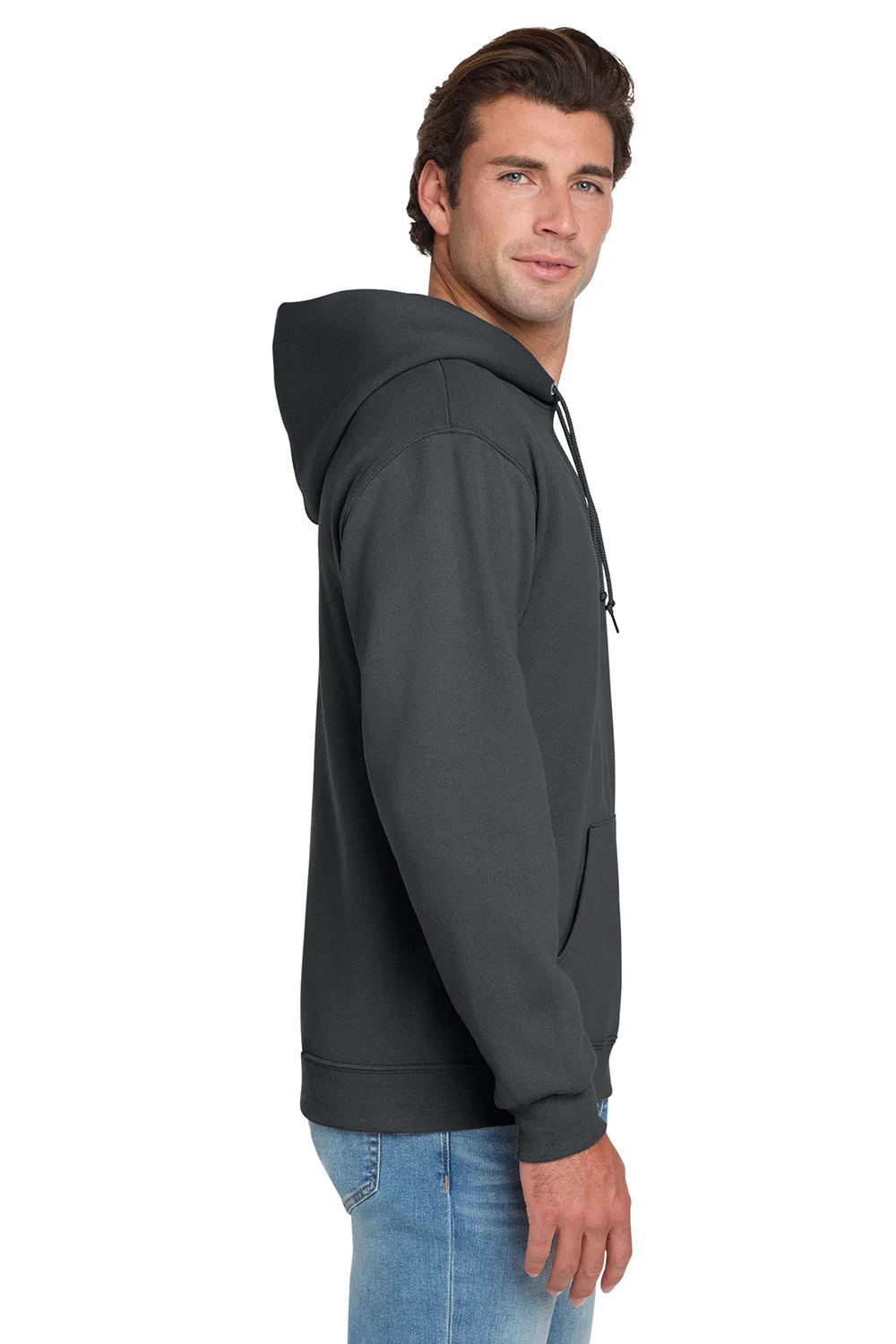 Jerzees Mens NuBlend Pill Resistant Fleece Hooded Sweatshirt Hoodie w/ Pouch Pocket - Charcoal Grey