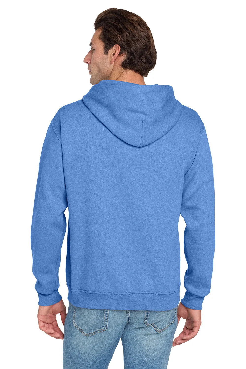Jerzees Mens NuBlend Pill Resistant Fleece Hooded Sweatshirt Hoodie w/ Pouch Pocket - Columbia Blue