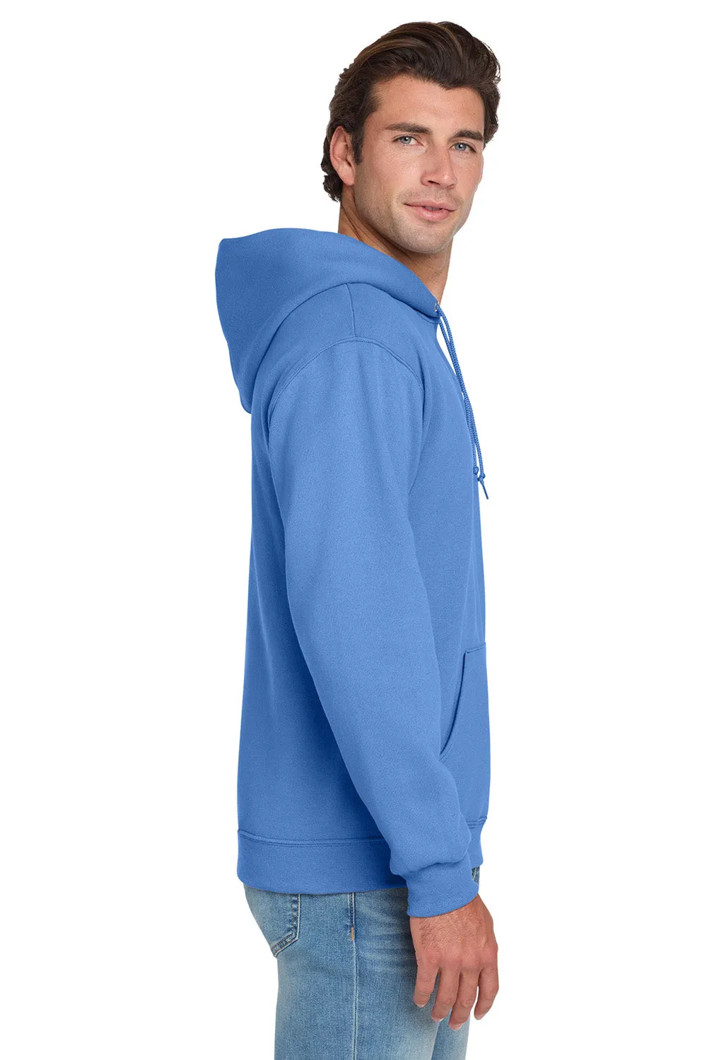 Jerzees Mens NuBlend Pill Resistant Fleece Hooded Sweatshirt Hoodie w/ Pouch Pocket - Columbia Blue
