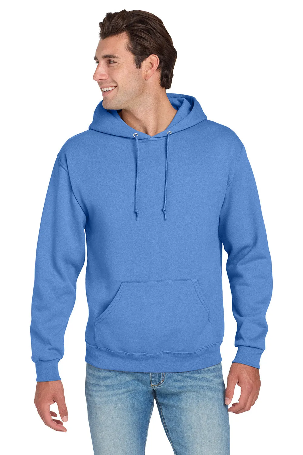 Jerzees Mens NuBlend Pill Resistant Fleece Hooded Sweatshirt Hoodie w/ Pouch Pocket - Columbia Blue