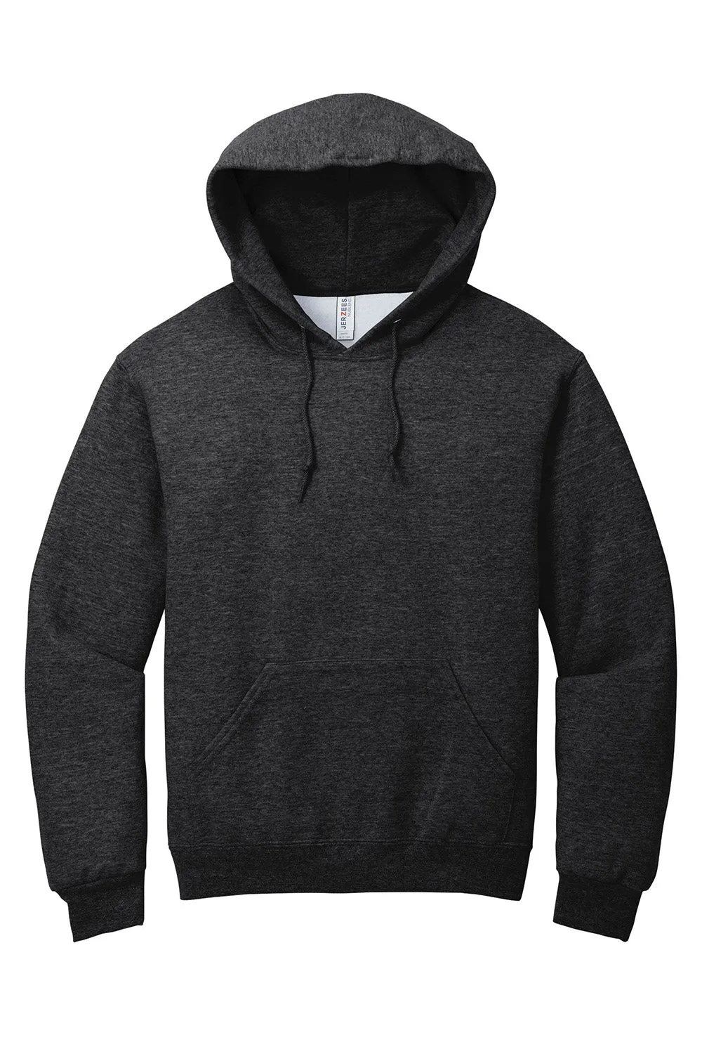 Jerzees Mens NuBlend Pill Resistant Fleece Hooded Sweatshirt Hoodie w/ Pouch Pocket - Heather Black