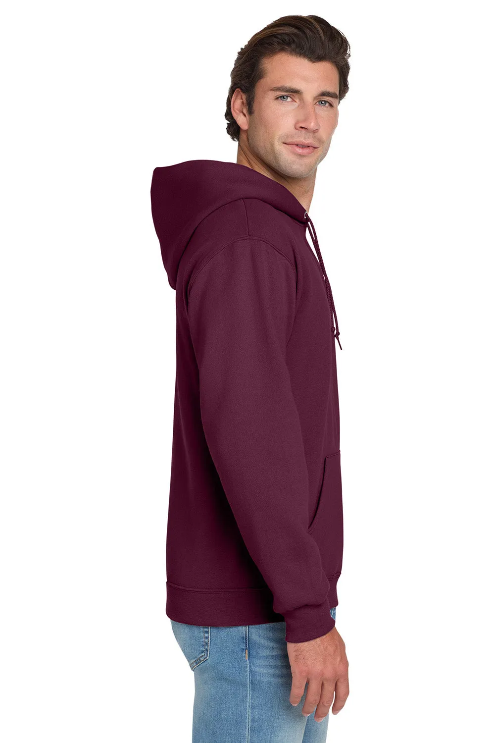 Jerzees Mens NuBlend Pill Resistant Fleece Hooded Sweatshirt Hoodie w/ Pouch Pocket - Maroon