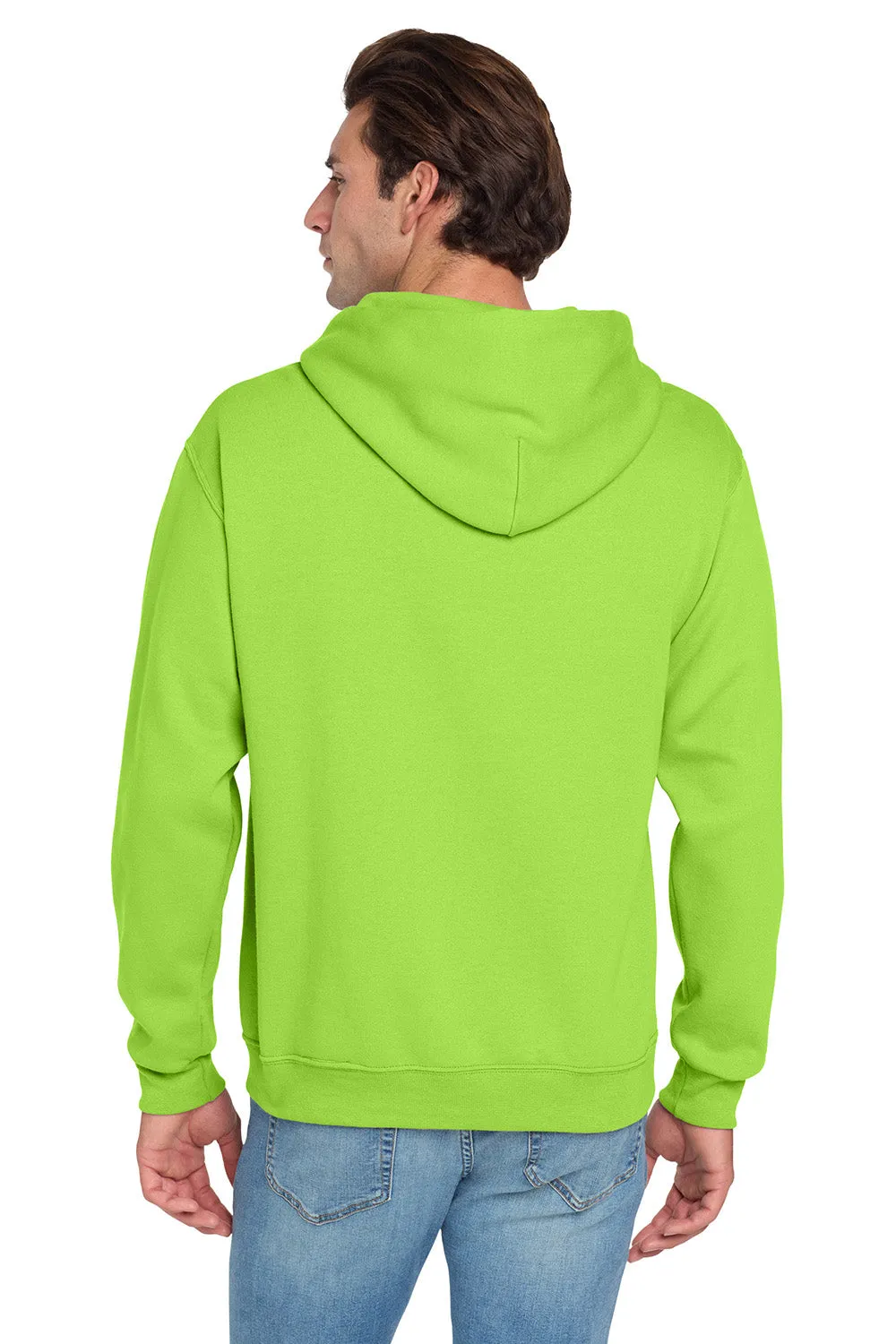 Jerzees Mens NuBlend Pill Resistant Fleece Hooded Sweatshirt Hoodie w/ Pouch Pocket - Neon Green