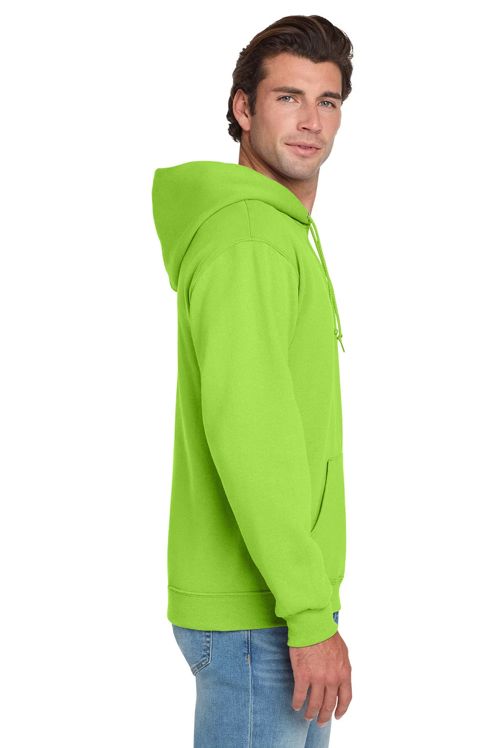 Jerzees Mens NuBlend Pill Resistant Fleece Hooded Sweatshirt Hoodie w/ Pouch Pocket - Neon Green