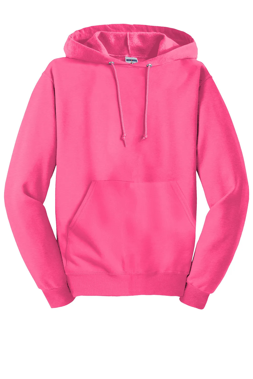 Jerzees Mens NuBlend Pill Resistant Fleece Hooded Sweatshirt Hoodie w/ Pouch Pocket - Neon Pink