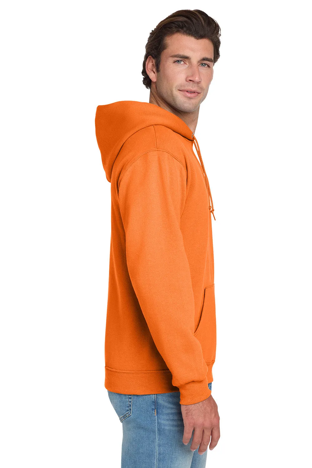 Jerzees Mens NuBlend Pill Resistant Fleece Hooded Sweatshirt Hoodie w/ Pouch Pocket - Safety Orange