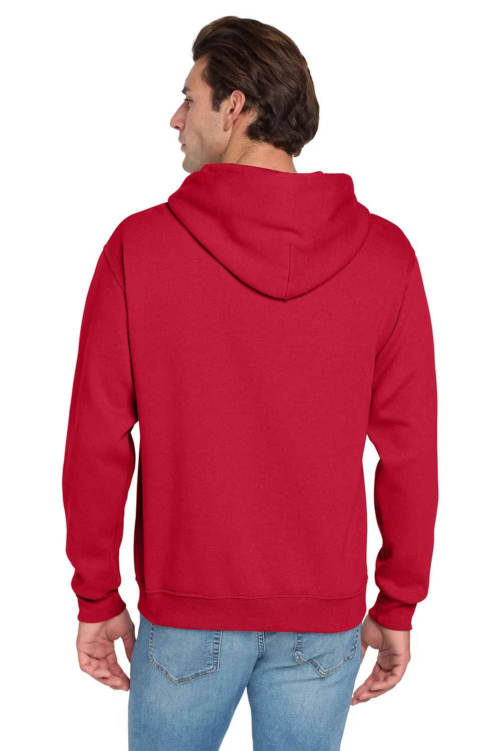Jerzees Mens NuBlend Pill Resistant Fleece Hooded Sweatshirt Hoodie w/ Pouch Pocket - True Red