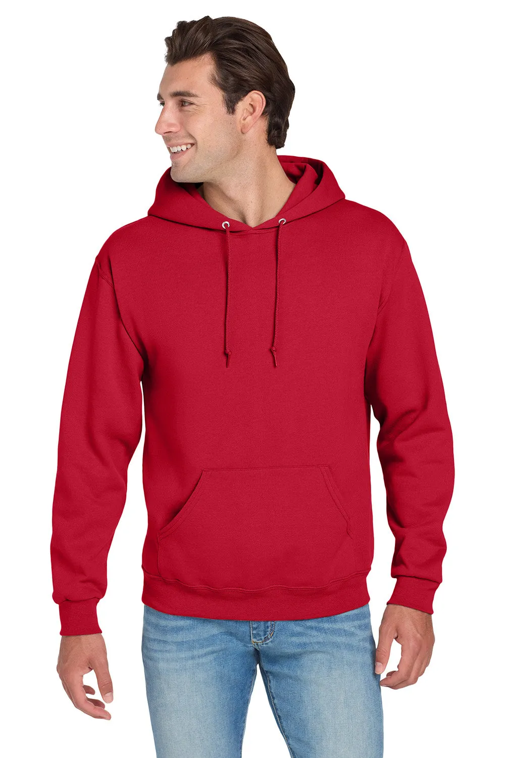Jerzees Mens NuBlend Pill Resistant Fleece Hooded Sweatshirt Hoodie w/ Pouch Pocket - True Red