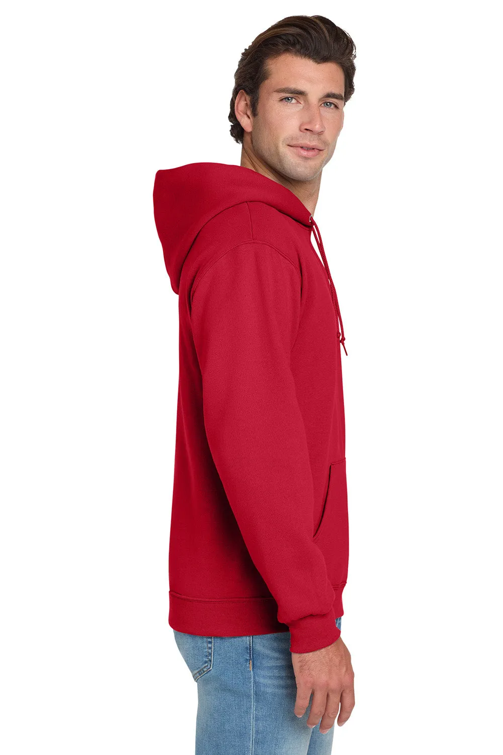 Jerzees Mens NuBlend Pill Resistant Fleece Hooded Sweatshirt Hoodie w/ Pouch Pocket - True Red